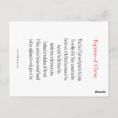 Doop van Christusgebed Kaart (Achterkant)