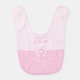 Doop van de Goddochter Roze Kind van God Gepersona Baby Slabbetje