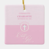 Doop van de Goddochter Roze Kind van God Gepersona Keramisch Ornament (Voorkant)