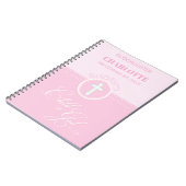 Doop van de Goddochter Roze Kind van God Gepersona Notitieboek (Linkerzijde)