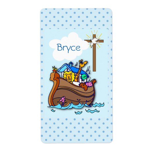 Doop van de Noachsche Ark, Jongen in het Blauw Etiket (Voorkant)