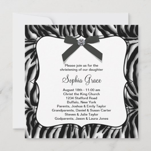 Doop van de zebra kaart (Achterkant)