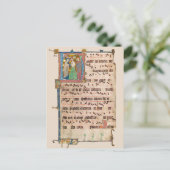 Doop van Jezus Christus Middeleeuws Chant Manuscri Briefkaart (Staand voorkant)