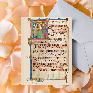 Doop van Jezus Christus Middeleeuws Chant Manuscri Briefkaart