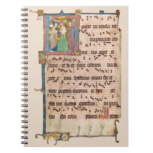 Doop van Jezus Christus Middeleeuws Chant Manuscri Notitieboek (Voorkant)