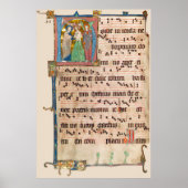 Doop van Jezus Christus Middeleeuws Chant Manuscri Poster (Voorkant)