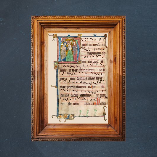 Doop van Jezus Christus Middeleeuws Chant Manuscri Poster