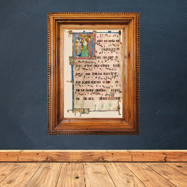 Doop van Jezus Christus Middeleeuws Chant Manuscri Poster