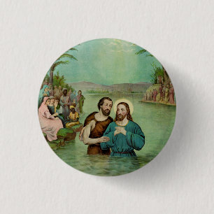 Doop van Jezus Christus Ronde Button 3,2 Cm