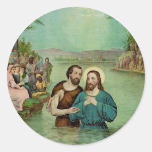 Doop van Jezus Christus Ronde Sticker