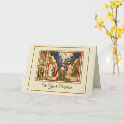 Doop van Jezus door Johannes de Doper Kaart (Gele Bloem)