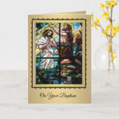 Doop van Jezus door Johannes de Doper Kaart (Gele Bloem)