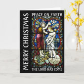 Doop van Jezus, Glas in lood Kerstgroet Kaart (Gele Bloem)