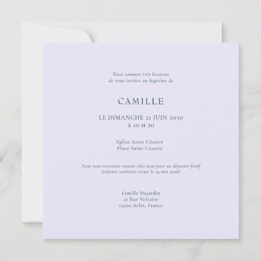 Doop van kolibrie kaart (Achterkant)