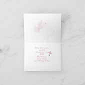 Doop van nichtje duif op roze kaart (Binnen)