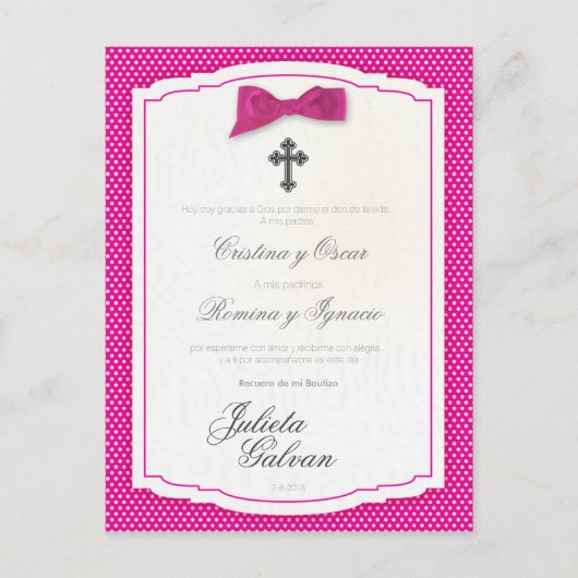 Doop, Verjaardag, Quinceañera, Wedding Keepsake Briefkaart (Voorkant)