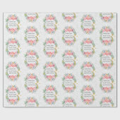 Doop Voeg naam & datum Cross Dove Flowers Cadeaupapier (Vlak)