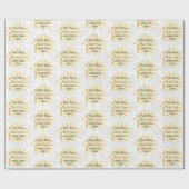 Doop Voeg naam & datum Cross Dove White Damask toe Cadeaupapier (Vlak)