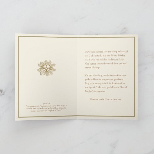 Doop voor Baby Gezegende Maria Blauwe Bloemen Kaart