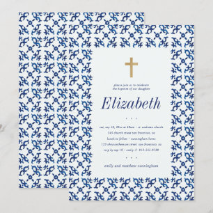 Doop voor haar blauw-witte mediterrane Tegels Kaart