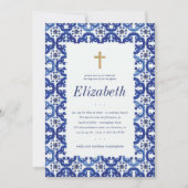 Doop voor haar blauw-witte mediterrane Tegels Kaart (Voorkant)