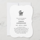 Doop voor haar klassiek elegante Baby buggy Kaart (Voorkant)