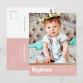 Doop voor haar moderne en eenvoudige foto briefkaart (Voorkant / Achterkant)