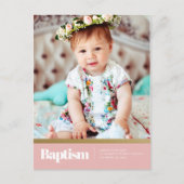Doop voor haar moderne en eenvoudige foto briefkaart (Voorkant)