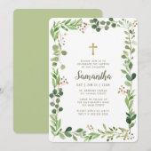 Doop voor haar Waterverf Bladerkruis Kaart (Voorkant / Achterkant)