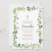 Doop voor haar Waterverf Bladerkruis Kaart (Voorkant)