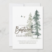 Doop voor haar | Waterverf dennenbomen Kaart (Voorkant)