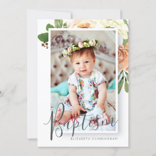 Doop voor haar Waterverf Floral Custom Photo Save The Date
