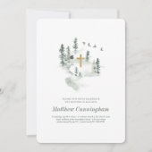 Doop voor hem | Moderne Elegante Botanische Foto Kaart (Voorkant)