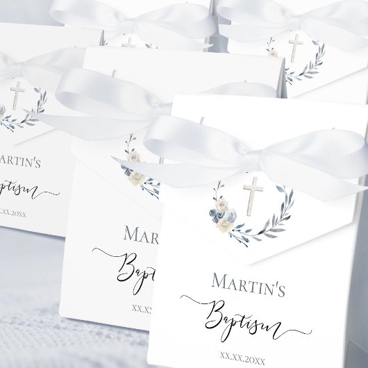 Doop waterverf bloemenkrans bedankdoosjes