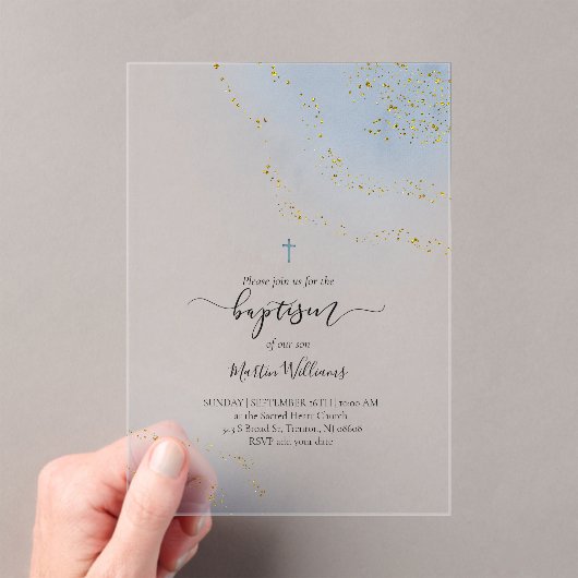 Doop waterverf faux glitter acryl uitnodigingen (Insitu (Draagbaar))