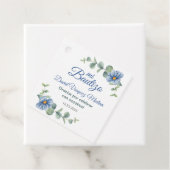 Doop Waterverf Groen bladeren Schattige Blauw Bedankjes Labels (In situ)