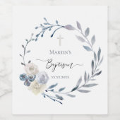 Doop waterverf krans wijnlabel wijn etiket (Enkel label)