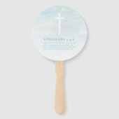 Doop Waterverf Pastel Blauwe Hand Fans Handwaaier (Achterkant)