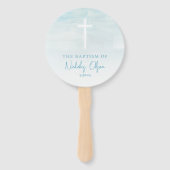 Doop Waterverf Pastel Blauwe Hand Fans Handwaaier (Voorkant)