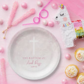 Doop Waterverf Pastel Roze Papier Borden Papieren Bordje (Feest)