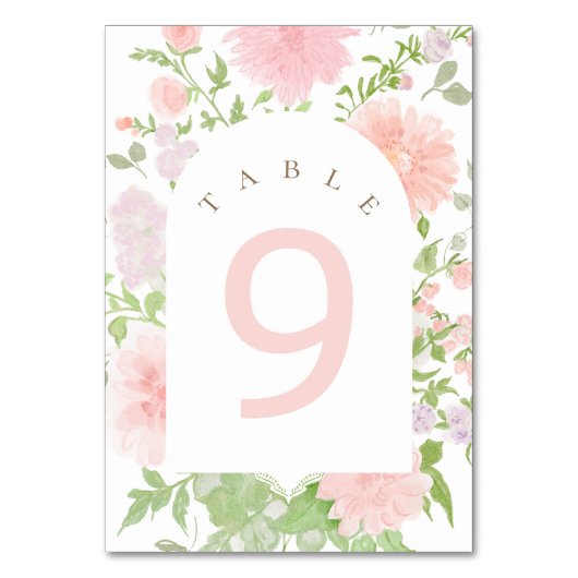 Doop waterverf roze bloemen kaart (Voorkant)