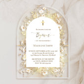 Doop waterverf witte gele bloemen acryl uitnodigingen