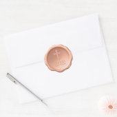Doop Wax Seal Bruin reliëf kruis Ronde Sticker (Envelop)