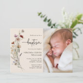 Doop Wildflower Foto Kaart (Staand voorkant)