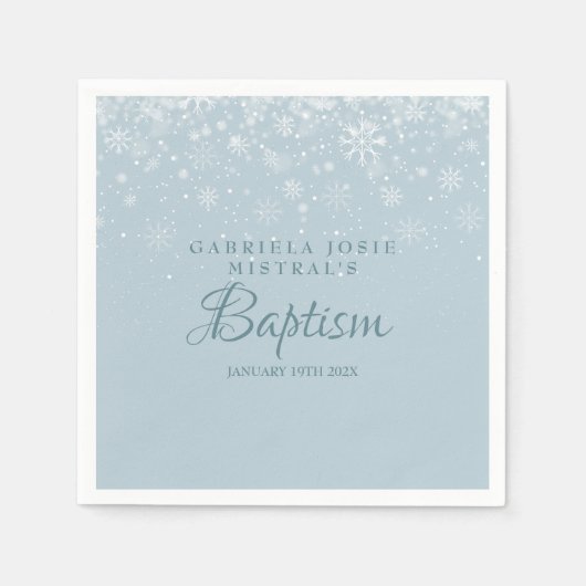 Doop Winter Sneeuwvlokken Servet (Voorkant)