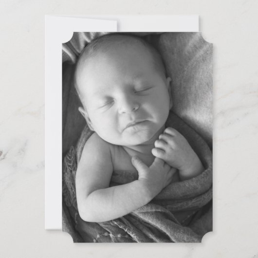 Doop Wit Marmer Goud Kruis Script Boy Foto Kaart (Achterkant)