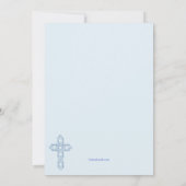 Doop Woord Blauw Foto uitnodiging (Achterkant)