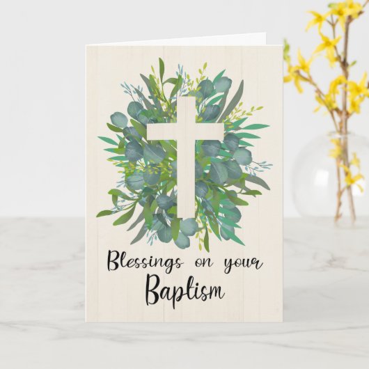 Doop zegeningen voor een jongen kaart (Gele Bloem)