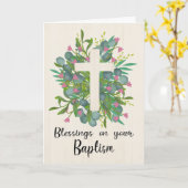 Doop zegeningen voor een meisje kaart (Gele Bloem)