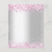 Doop Zilver Roze Meisje Budget Uitnodiging Flyer (Achterkant)